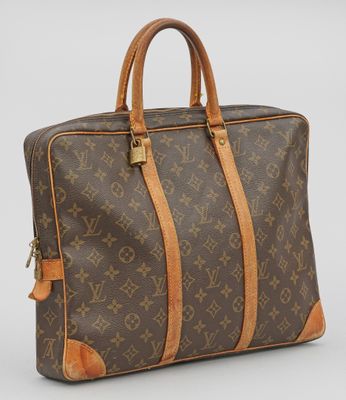 Porte-documents Louis Vuitton en toile Monogram et cuir