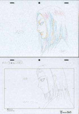 sketches of a woman ' s face and a man ' s face from a storyboard
