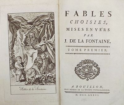 an old book with a picture of a man and a woman