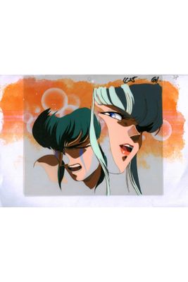 deux personnages d'anime aux cheveux verts et aux yeux bleus, l'un étant une fille et l'autre un garçon