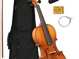 un gros plan d'un violon et d'un étui à violon sur fond blanc