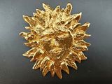 une image représentant une broche en forme de tête de lion en or