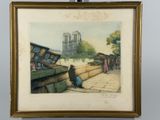 tableau représentant un homme assis sur un rebord à côté d'un immeuble