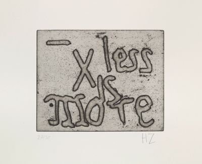 une image représentant une photo en noir et blanc d'un panneau sur lequel on peut lire « year of more »