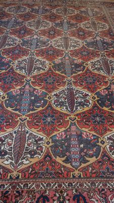 BACKTYAR, IRAN Tapis en laine à décor de fleurs polychromes …