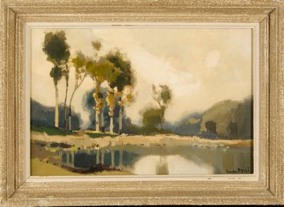 Lucien PÉRI (1880-1948). Paysage lacustre en Corse.