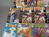 a lot of comic books that are on the table