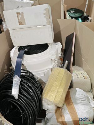 a box full of items that are sitting in a room