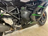 a motorcycle that is parked in a garage