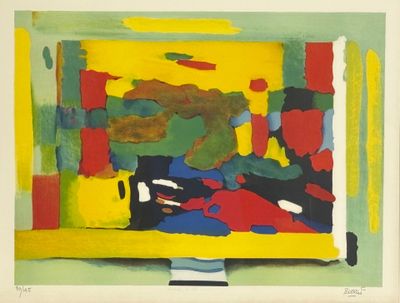 une image représentant un tableau aux couleurs jaune et rouge