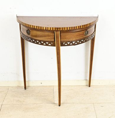 an image of a wooden table with a curved top