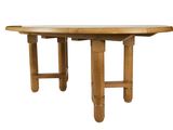 an image of a wooden table with two legs on a white background