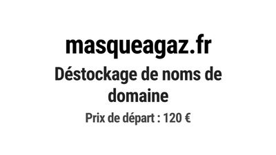 Nom de domaine masqueagaz.fr. Catégorie: Santé et médical.