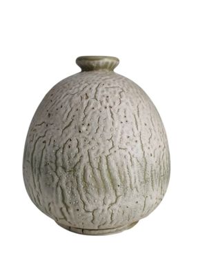 MOUGIN NANCY, Vase boule en céramique émaillée vert d'eau nu…