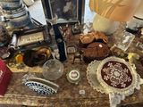 a table that has a lot of items on it
