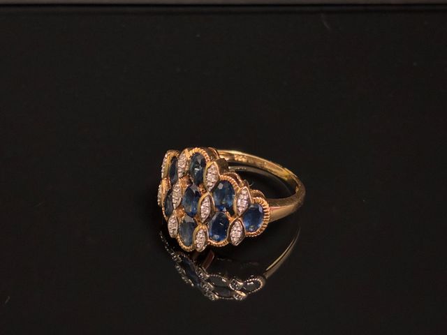 Bague en or 18 carats 750 millièmes à décor alterné d’éclats de b...