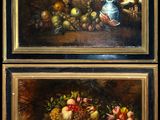 painting of a still life of fruit and flowers on a table