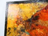 a painting on the wall of a room with a painting on the wall