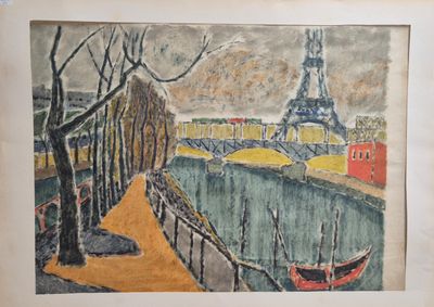 tableau représentant une vue de la tour Eiffel à Paris