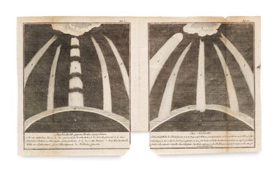 une vieille page de journal comportant deux photos représentant un phare et un ciel