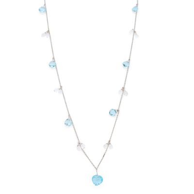 COLLIER composé d'une chaîne maille forçat ponctuée de topaz…