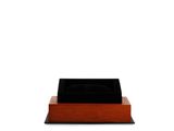 an image of a wooden box with a black lid on a white background