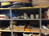 many boxes and boxes on the shelves in the room