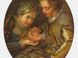 une image représentant un tableau où l'on voit deux enfants se tenant par la main