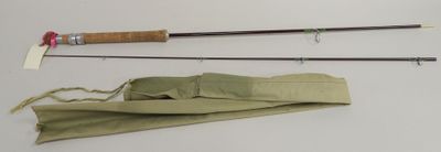 two fishing rods and a bag on the table