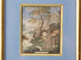 une image d'un tableau représentant un homme et une femme dans un cadre boisé