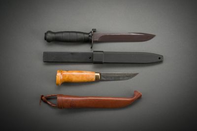 three different types of knives on the table