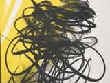 an image of a black and yellow drawing on a white paper