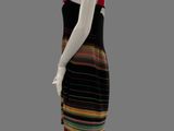 an image of a mannequin dressed in a multicolored dress