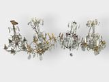 pair of crystal and brass chandeliers, italy, 20th century