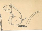 a drawing of a man falling off of a horse