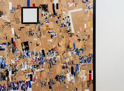 a picture of a cork board with a picture on it