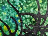 a picture of a painting of a spider on the wall
