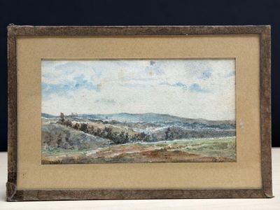 Ecole Française XIX° Paysage de campagne.