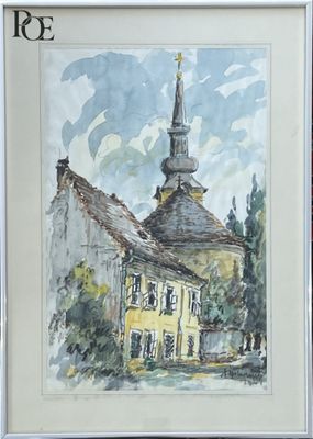 Ivan VYDARENY (1887-1982), Vue de village, 1970