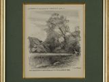 an image of a drawing of a river with trees in the background