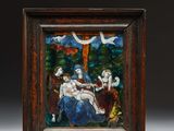 an image of a painting of a group of people in a forest