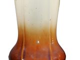 brown and white vase on a white background with a white background