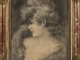portrait of a woman in a feathered hat