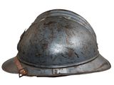a helmet that has been worn on a white background