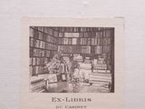 a picture of a picture of a man in a library