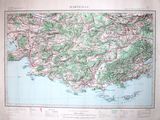 une vieille carte de la Turquie indiquant les routes et les principales villes
