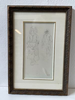 Léon Lhermitte (1844-1925) Etude de paysannes Dessin au cray…
