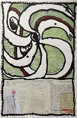 Pierre Alechinsky - Wagons Lits, 1989