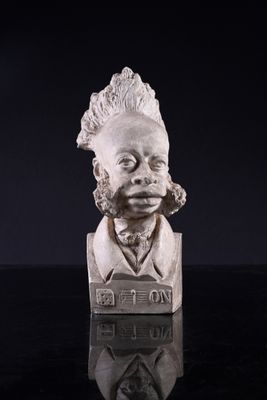 an image of a busturine of a man with a pipe in his mouth
