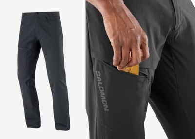 a close up of a man wearing a pair of black pants